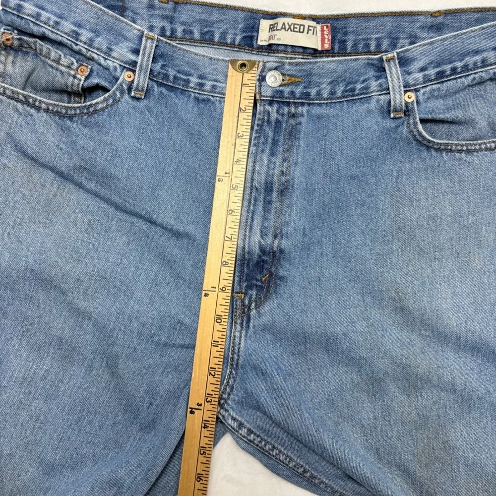 Levis 550 Relaxed Fit Tapered‎ Leg Jeans Mens 44x29 Light Wash Blue Denim